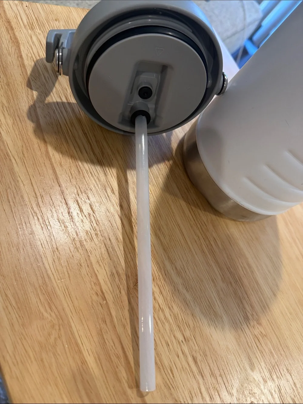 Stanley White with Gray Lid and Silver Base- 64 oz straw jug. - Picture 7 of 7